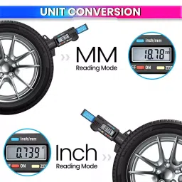 Amici Tools Digital Tire Depth Checker 0-25 mm Measurement Accuracy with LCD Display, Black image 4