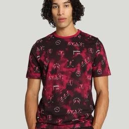 Puma Classics Black & Red Regular Fit Prined Crew T-Shirt-image-19