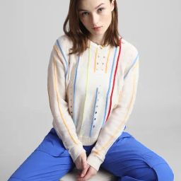 Only Cream Self Design Pullover-13