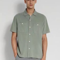 american eagle outfitters American Eagle Green Cotton Regular Fit Shirt-picture-28