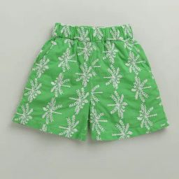 Zip Zap Zoop Girls Green Regular Fit Embroidered Shorts-image-57