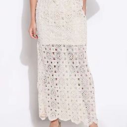 Showoff Beige Cotton Regular Fit Skirt-image-48