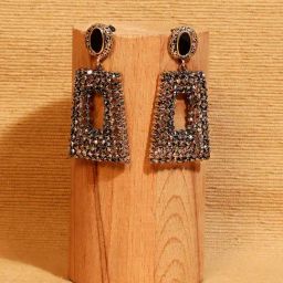 Sohi Intricate Geometric Black Dangler Earrings for Women & Girls-image-72