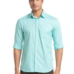 Parx Green Cotton Slim Fit Shirt-picture-12