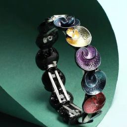Sohi Women's Multicolour Metallic Swirl Bracelet-14