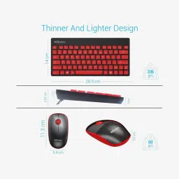 Portronics Key2 Combo Wireless Keyboard and Mouse Combo (Black and Red) image 4