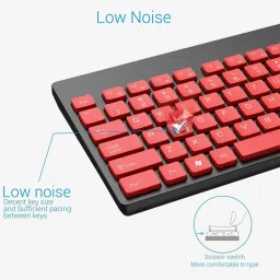 Portronics Key2 Combo Wireless Keyboard and Mouse Combo (Black and Red) image 5