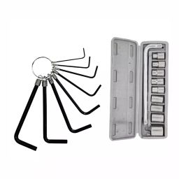 Hillgrove HGCM565M1 Ring Hex Allen Key with 10in1 Socket Bolt Spanner Wrench L Shape Tool Allen Key Set-7