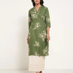 Rangmanch By Pantaloons Green Regular Fit Printed Kurta-26