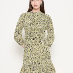 Madame Citrus Polyester Printed Mini Skater Dress-image-61