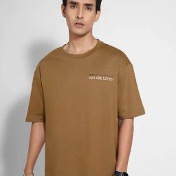 People By Pantaloons Brown Cotton Boxy Fit Printed T-Shirt-picture-38