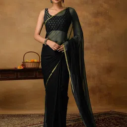 Sangria Zari Border Saree With Unstitched Blouse Piece-picture-41