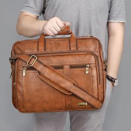 LOREM Men Synthetic Textured Laptop Bag-image-65