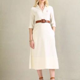 U.S. Polo Assn. Ecru Midi Dress-image-22