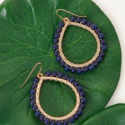 Accessorize London Blue Statement Beaded Teardrop Drop Earrings for Women-image-30