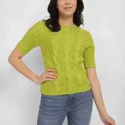 Allen Solly Green Self Design Sweater-picture-39