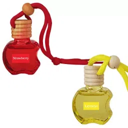 Airance 9 ml Each Strawberry & Lemon Fragrance Apple Shape Hanging Aroma Diffuser Car Air Freshener (Pack of 2)-27