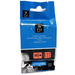 Ocean Compatible Label Tape For Dymo D1 12mm Black on Red-21