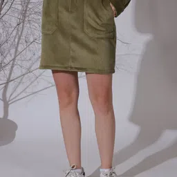 NEUDIS Corduroy Women Above Knee Length Pencil Skirt-image-81