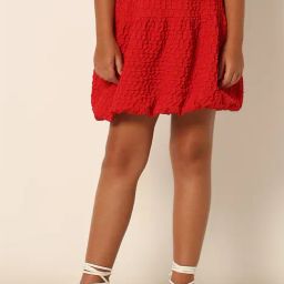VERO MODA GIRL Red Solid Skirt-image-45