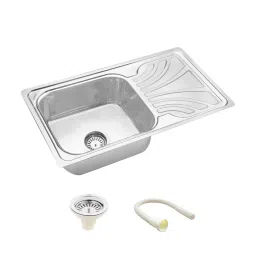LIPKA 32x18x8 inch Glossy Finish Stainless Steel Single Bowl Kitchen Sink with Drain Board, SBSD02-picture-21