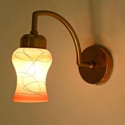 SOMIL Orange & White Printed Glass Cylinder Shaped Wall Lamp-image-91