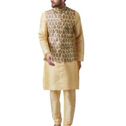 Sojanya Beige Regular Fit Nehru Jacket-image-83
