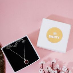 Bishty Fashion Silver-Plated Cubic Zirconia-Studded Stainless Steel Pendant With Chain-image-37