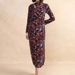 RAREISM Floral Printed Bodycon Midi Dress-image-65