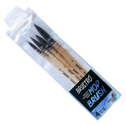 Brustro Artists Natural Hair MOP Brush Set of 4 - Size 0 2 4 8-14