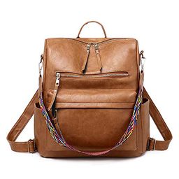 MOMISY Waterproof Leather Backpack cum Handbag - Brown-19