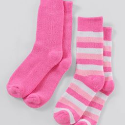Pine Kids Anti Microbial Washed Soft Terry Socks Set of 2 Pairs - Pink-image-82