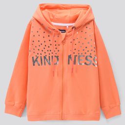 Pine Kids Full Sleeves Biowashed Hooded Sweatshirt Foil Print- Melon-picture-23
