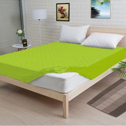 ADBENI HOME Rich Micro Piece Fabric Quilted Waterproof Mattress Protector - Green-image-82
