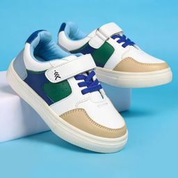 Pine Kids Velcro Closure Casual Shoes - White & Blue-image-52