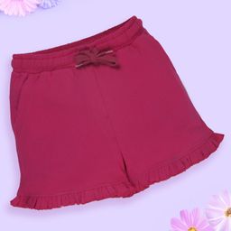 Kiddopanti Cotton Frill Detailed Shorts - Hot Pink-image-40