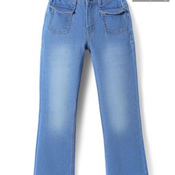 Pine Kids Woven Full Length Washed Denim Jeans - Light Blue-image-99