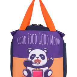 Echo Boomers Good Food Good Mood Panda Print Black Lunch BagStylish, Durable & Lightweight-10