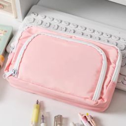Echo Boomers Large Capacity Multipurpose Stationery Pouch for Boys & Girls Height 5.12 Inch Pink-image-14