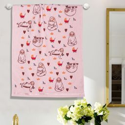 Rangoli 100% Cotton Knit Sloth Printed Baby Towel - Peach-picture-32