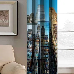 Aura Blue & Black Abstract Printed Long Door Curtain-13