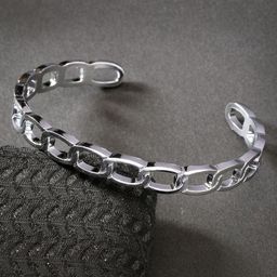 The Roadster Lifestyle Co Men Silver-Plated Cuff Bracelet-39