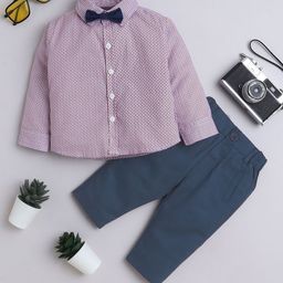 MeeMee Boys Printed Long Sleeves Shirt With Trousers-picture-46