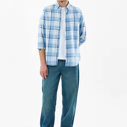 Snitch Tartan Checked Button-Down Collar Slim Fit Casual Shirt-image-92