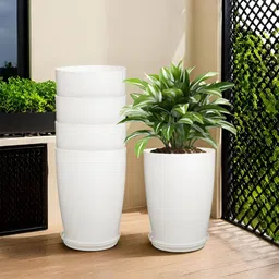 RUBOXA Plain Tower 5-Pcs White UV-ProtectedPlanters-51