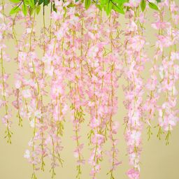 Interiors & More Pack of 12 Pink Hanging Cherry Blossom Artificial Flower Leaves-image-80