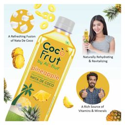 Coco Frut Pineapple Fruit Drink with Nata De Coco Chunks | Sip N Chew Delight - 300 ml (Pack of 24) image 4