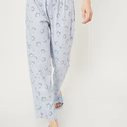 max Women Cat Printed Cotton Lounge Pants-image-91
