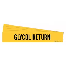 BRADY Vinyl Pipe Marker Glycol Return Yellow and Black 2-1/4 x 14 x 0.004 inch, 781XX6 (Pack of 5)-image-88