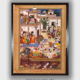 Indian Classic Art Multicolor Canvas Abstract Wall Art-21